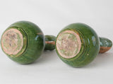 2 vintage green pitchers - Vallauris 11"