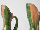 2 vintage green pitchers - Vallauris 11"