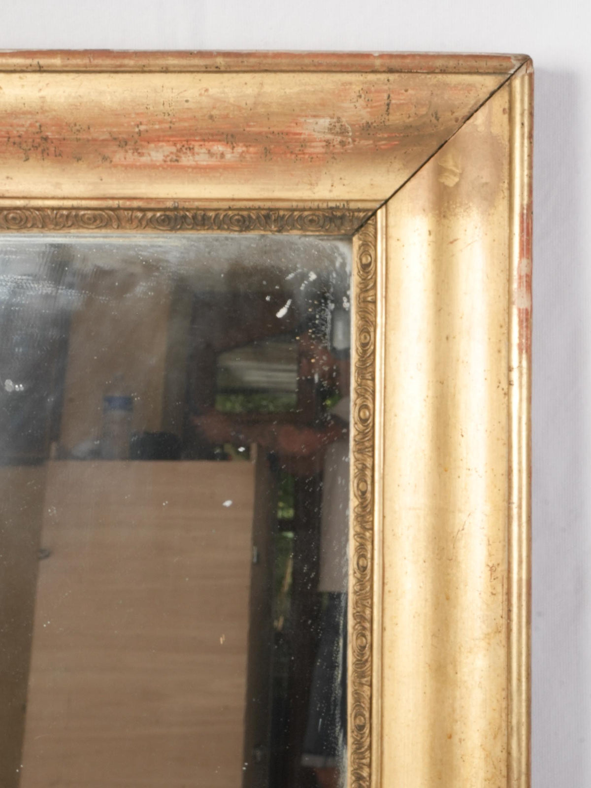 19th Century French Gilded Bistro Mirror 39¾" x 32¾"
