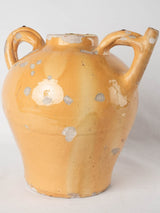 Large antique French water pitcher w/ yellow glaze - Castelnaudary 13¾"