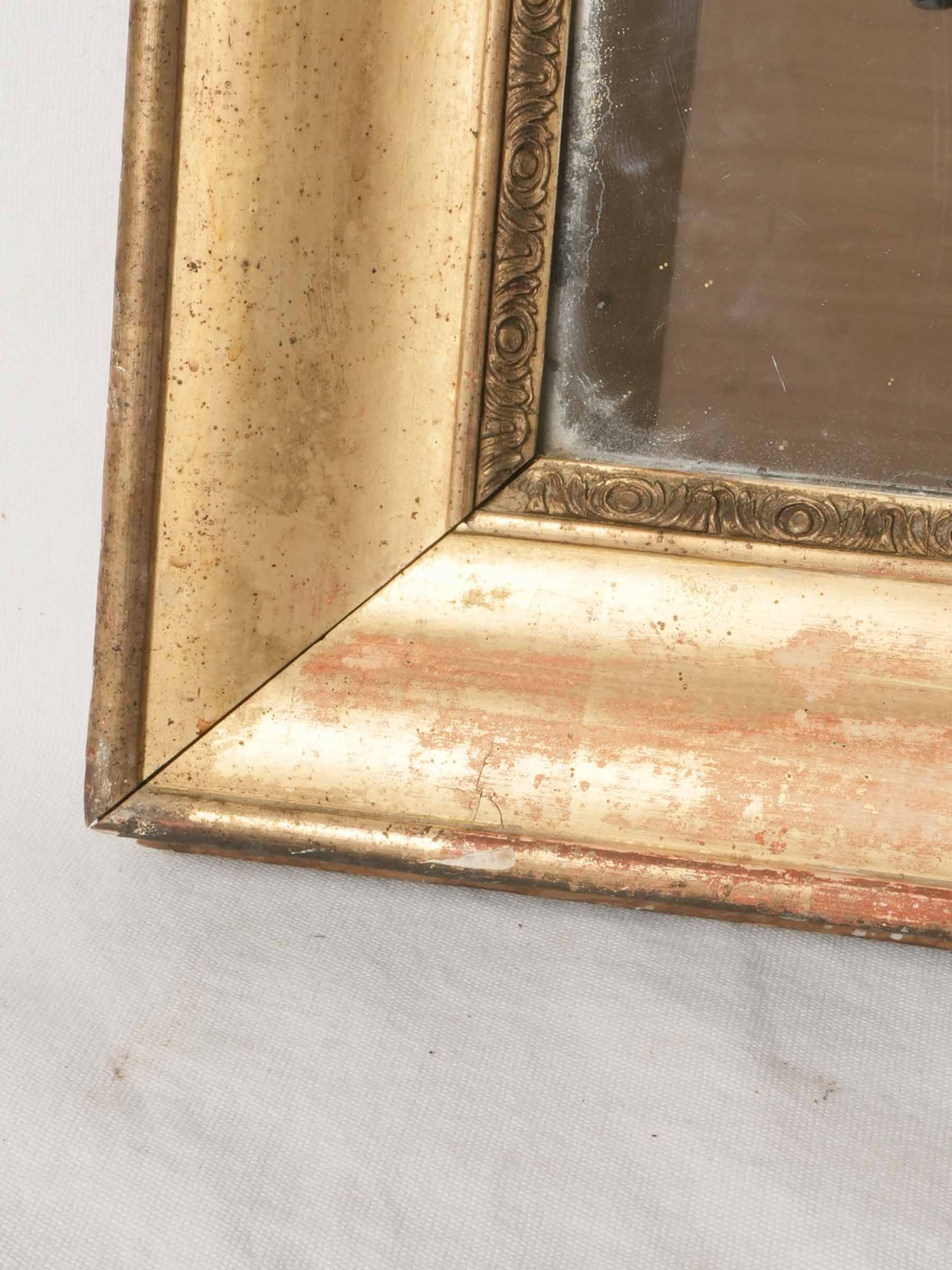 19th Century French Gilded Bistro Mirror 39¾" x 32¾"