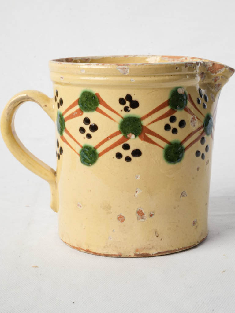 Stout handle rustic ceramic pitcher