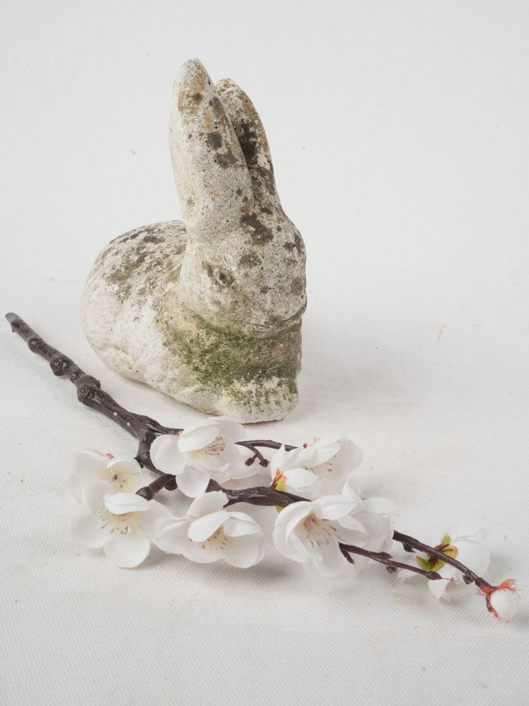 Rustic mossy rabbit garden statue