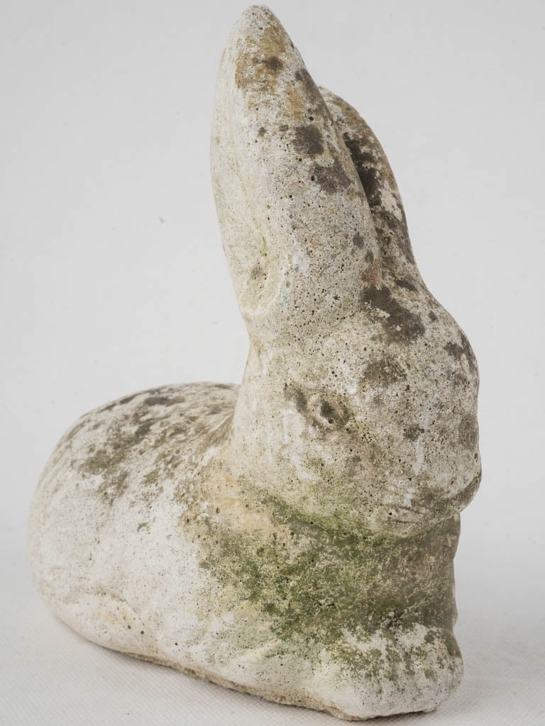 Vintage weathered cement bunny sculpture