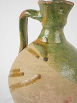 Distinctive green-yellow French ceramic ewer