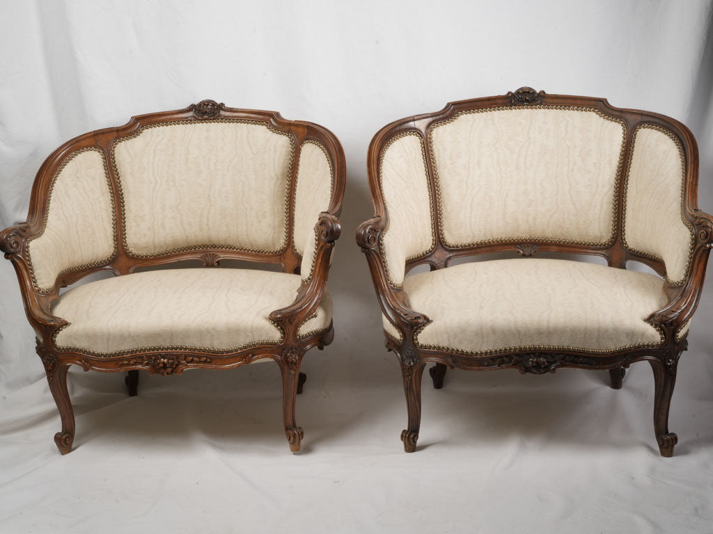Luxurious walnut-tone armchairs