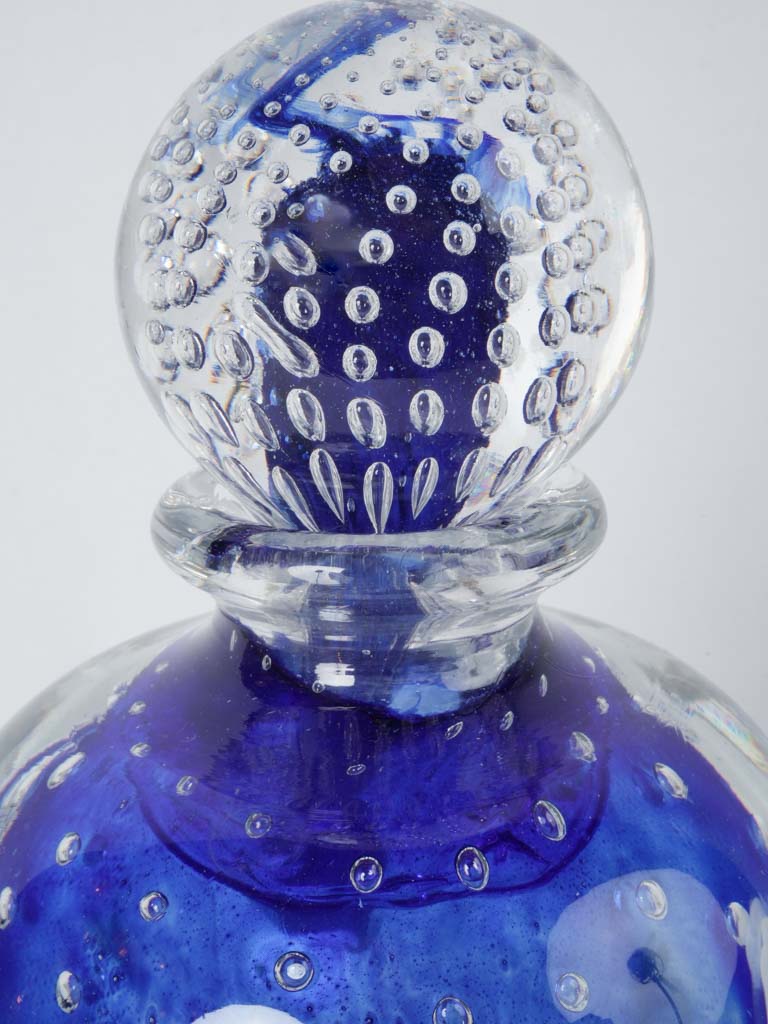 Exceptional 1998 royal blue glass decanter