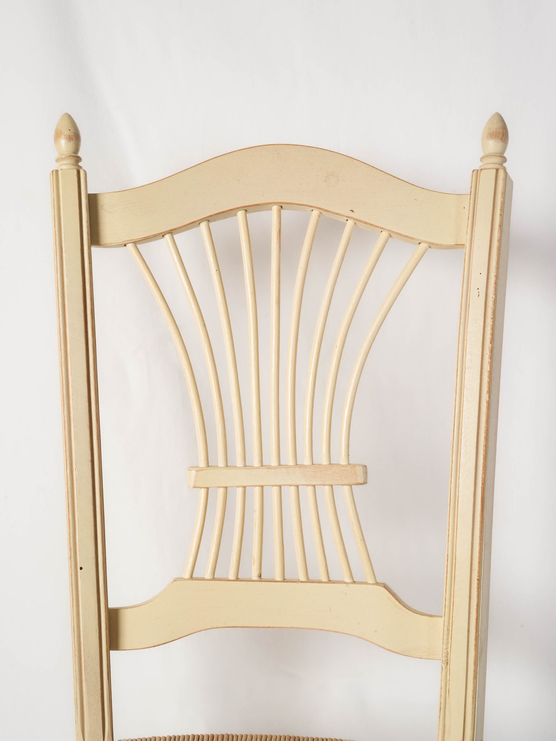 Set of 14 Provençal Painted Dining Chairs With Wheat Sheaf Backs, 1980s