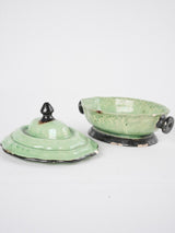 French miniature green Dieulefit tureen - 4"