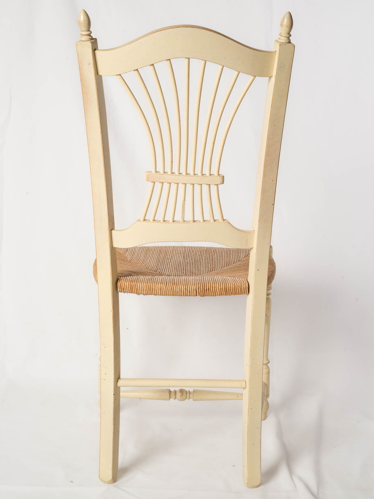 Set of 14 Provençal Painted Dining Chairs With Wheat Sheaf Backs, 1980s