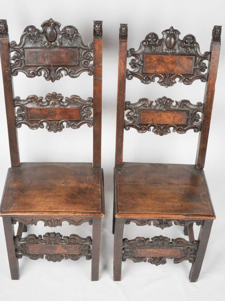 Luxurious 17th-century tall Renaissance chairs