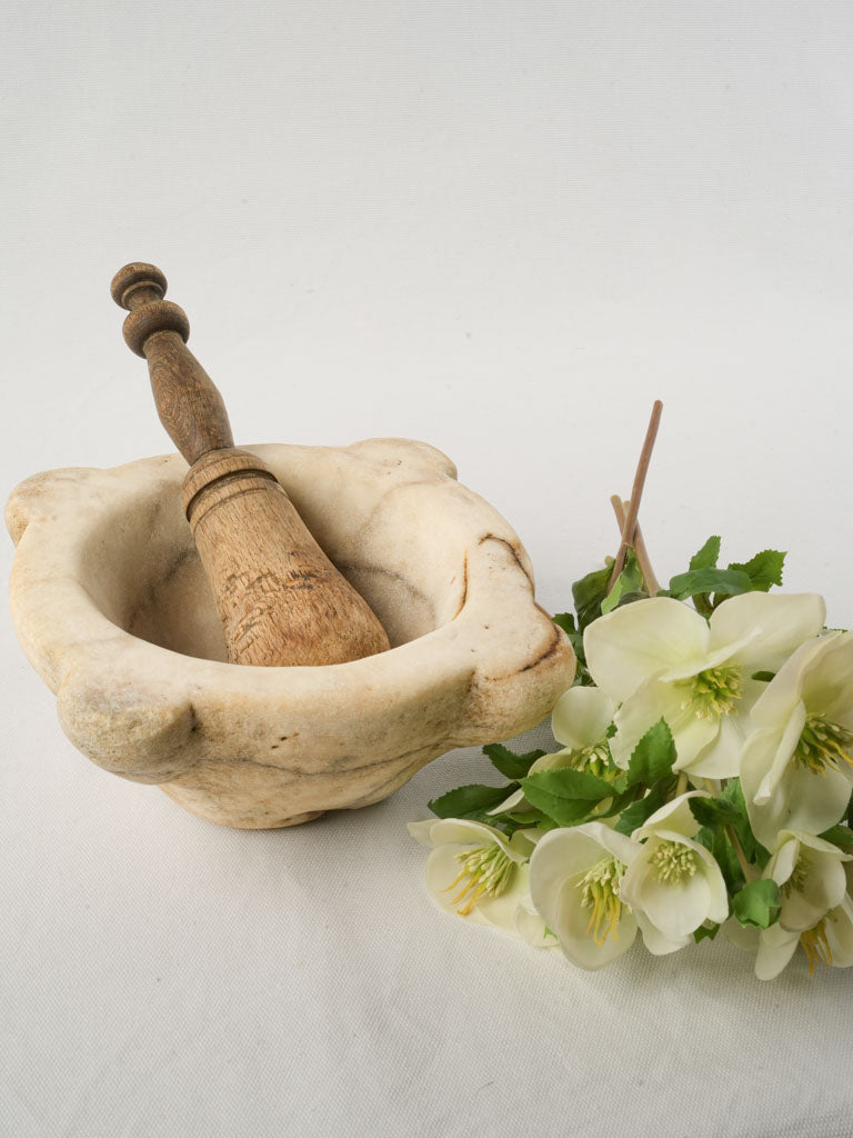 Rustic wooden pestle vintage