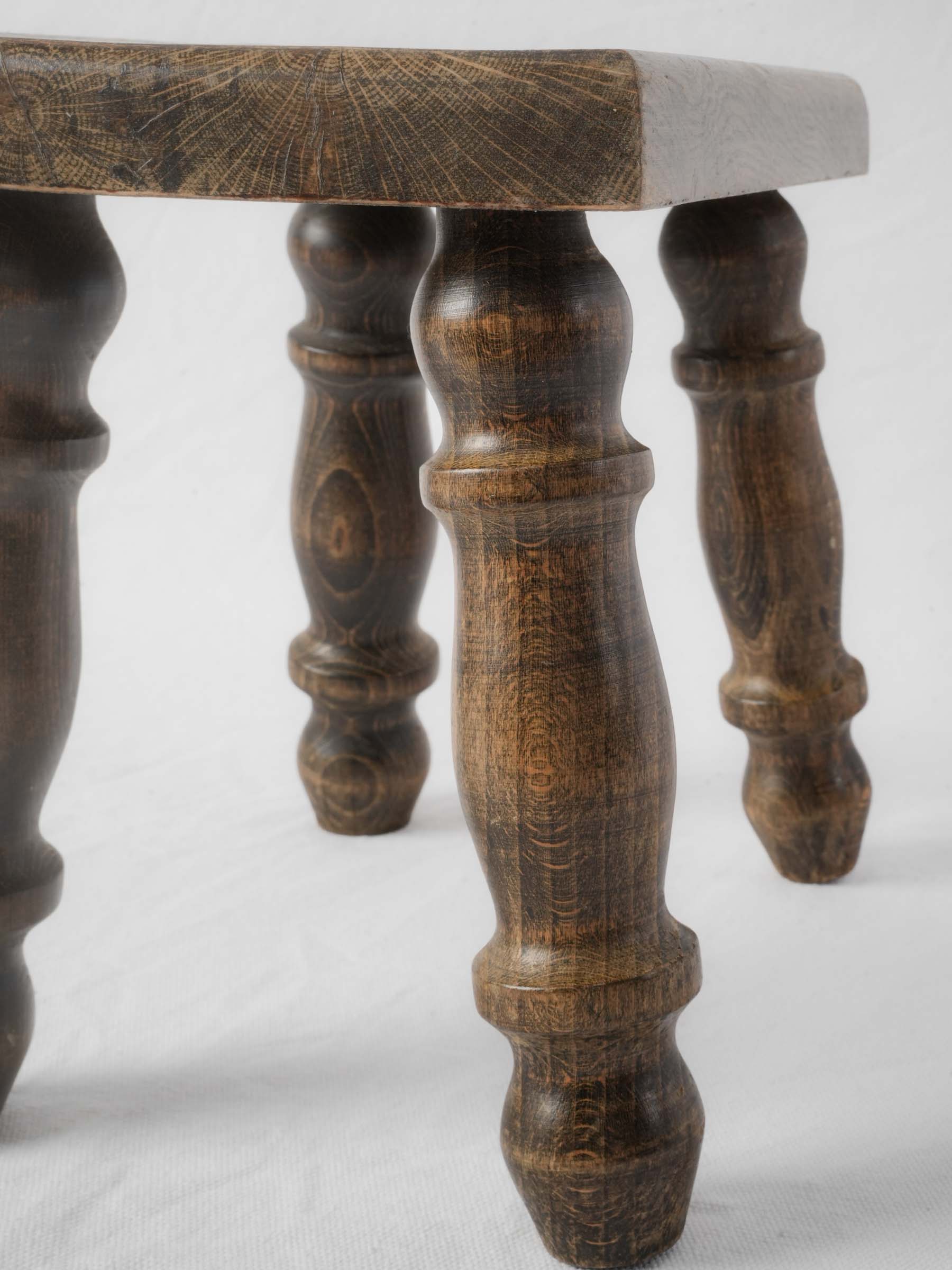 Distinctive Turned Legs Wooden Stool