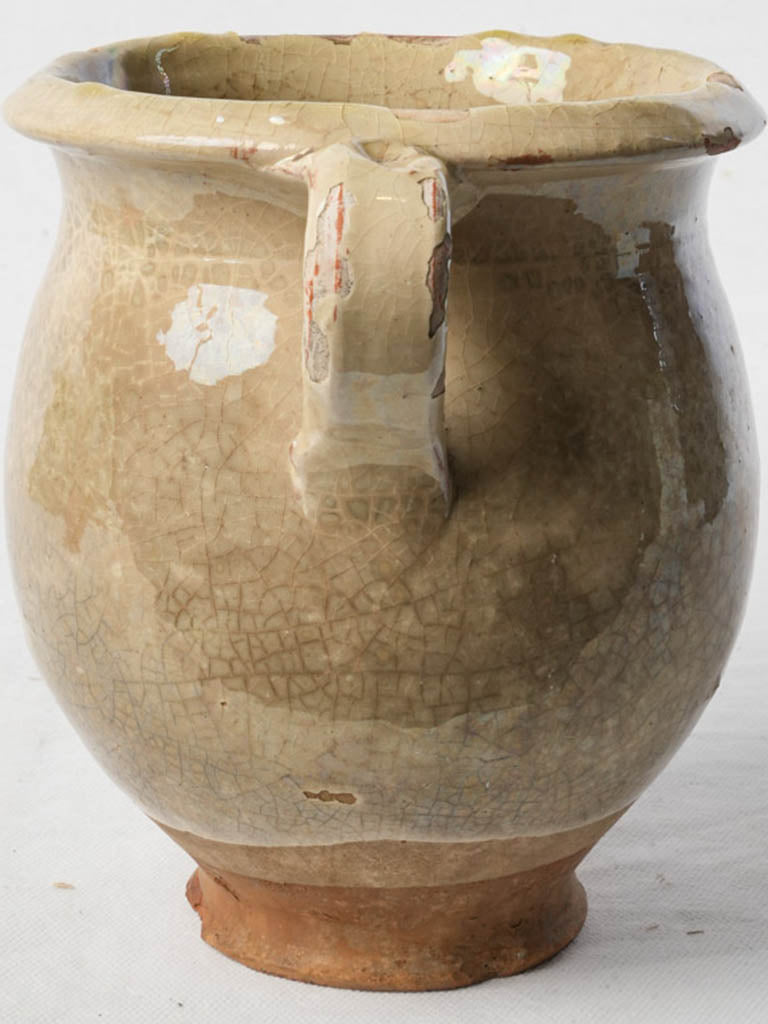 Rustic oatmeal glazed terracotta pot  