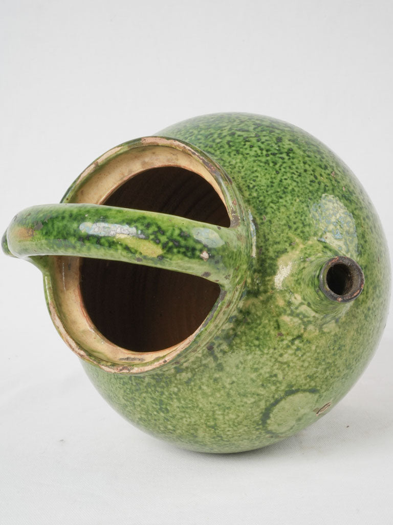 Classic French pottery, green water ewer