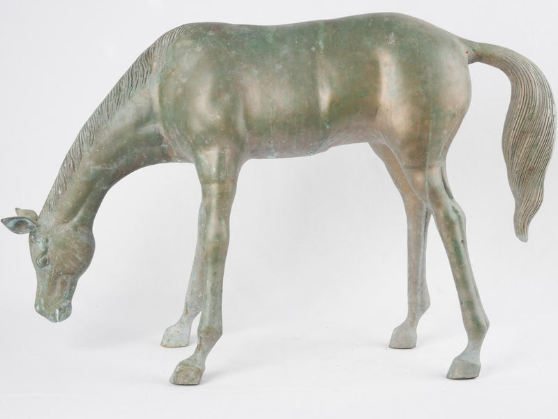 Vintage horse statue w/ verdigris patina 22¾"