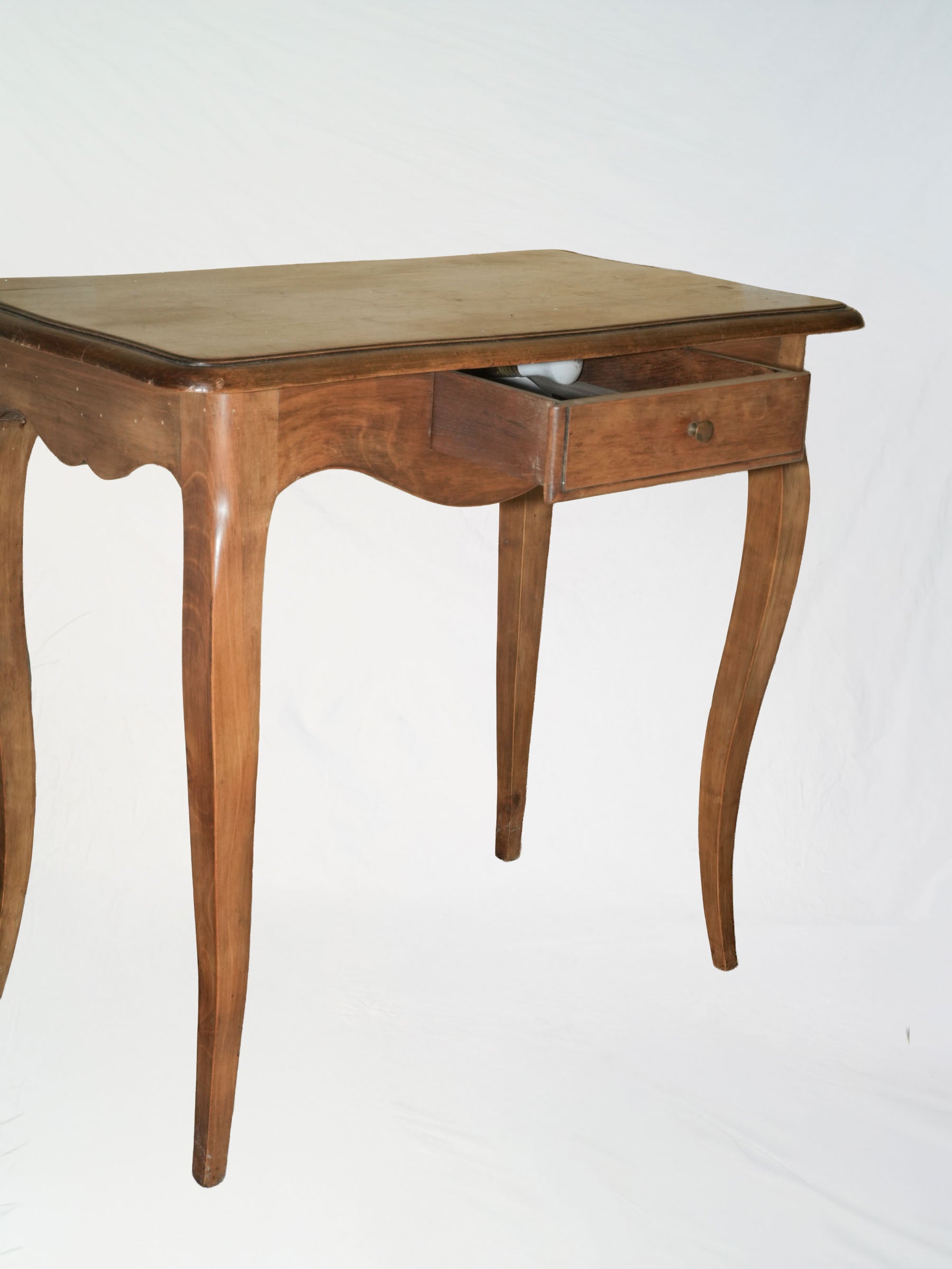 French Oak Side Table with Cabriole Legs, Early 20th Century