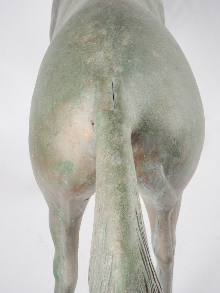 Vintage horse statue w/ verdigris patina 22¾"