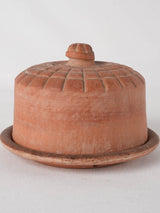 RESERVED CS Antique French butter bell w/ Art Deco motifs- terracotta