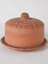 RESERVED CS Antique French butter bell w/ Art Deco motifs- terracotta