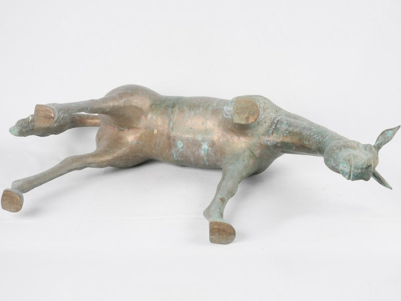 Vintage horse statue w/ verdigris patina 22¾"