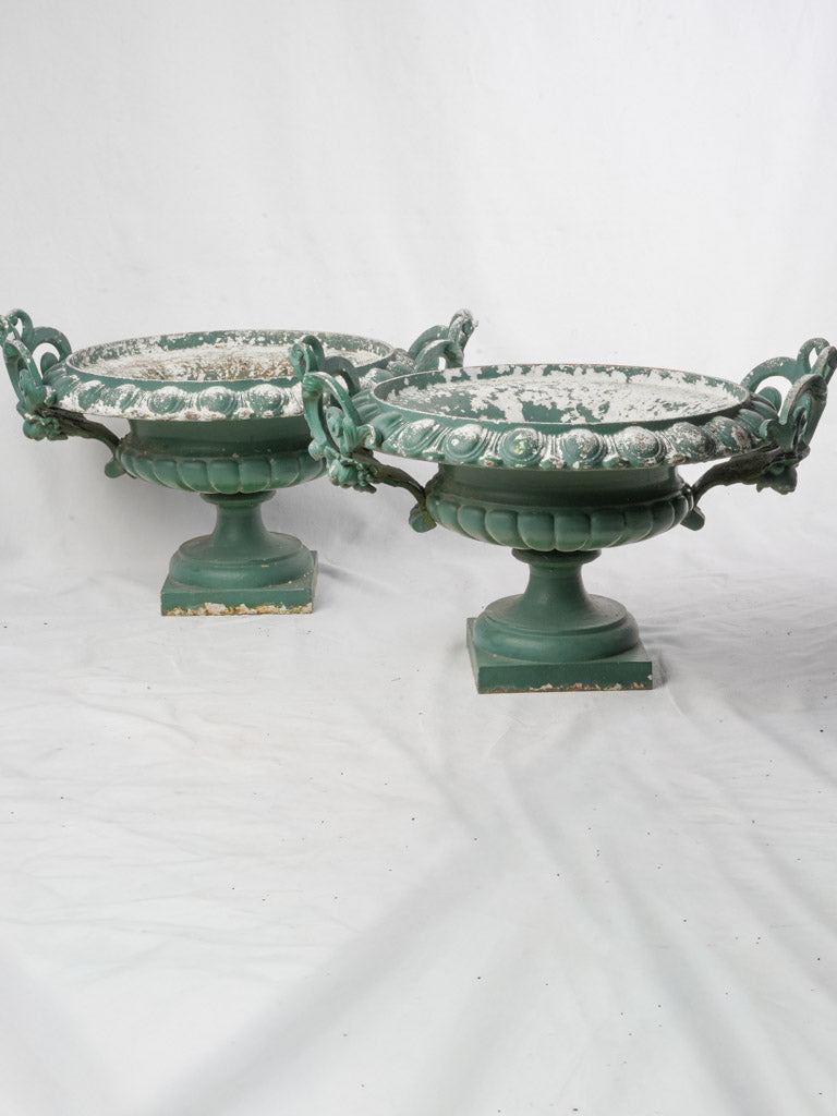 Pair of Late 19th Century French Cast-Iron Chambord Style Planters - 17" x 28"