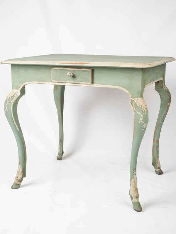 Charming, 18th-century Louis XV-style, green Provençale table