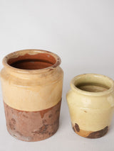 Collection of 4 preserving pots w/ yellow glaze 7½"