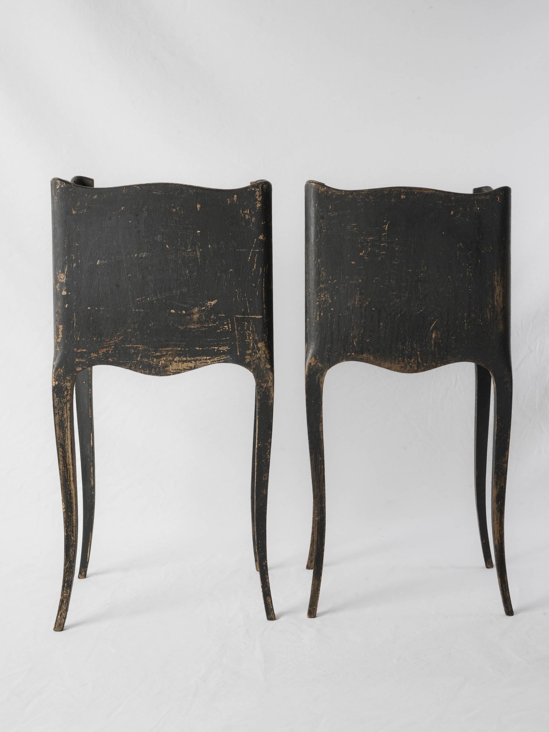 Antique warm-toned accent tables