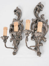 Ornate Rococo scrolling leaf sconces