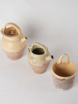Collection of 3 ceramics w/ pale yellow glaze
