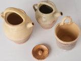 Collection of 3 ceramics w/ pale yellow glaze