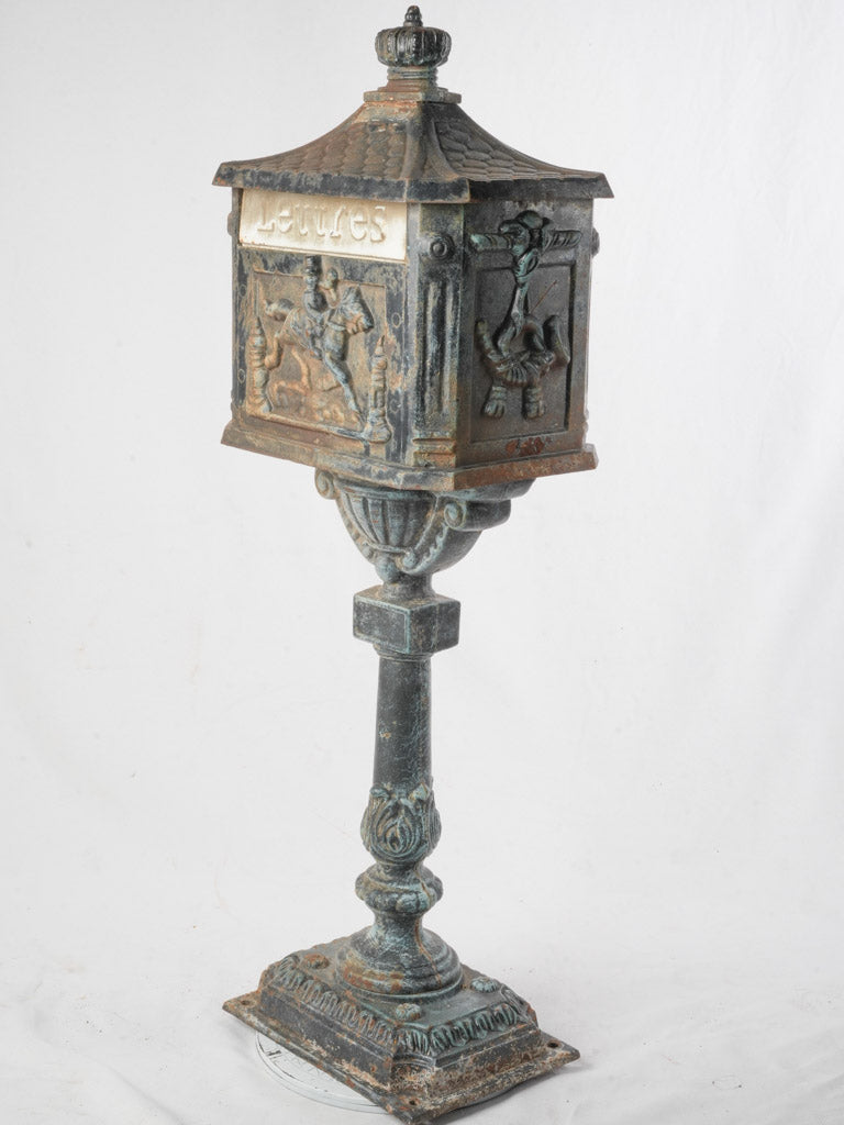 Vintage French cast-iron letterbox