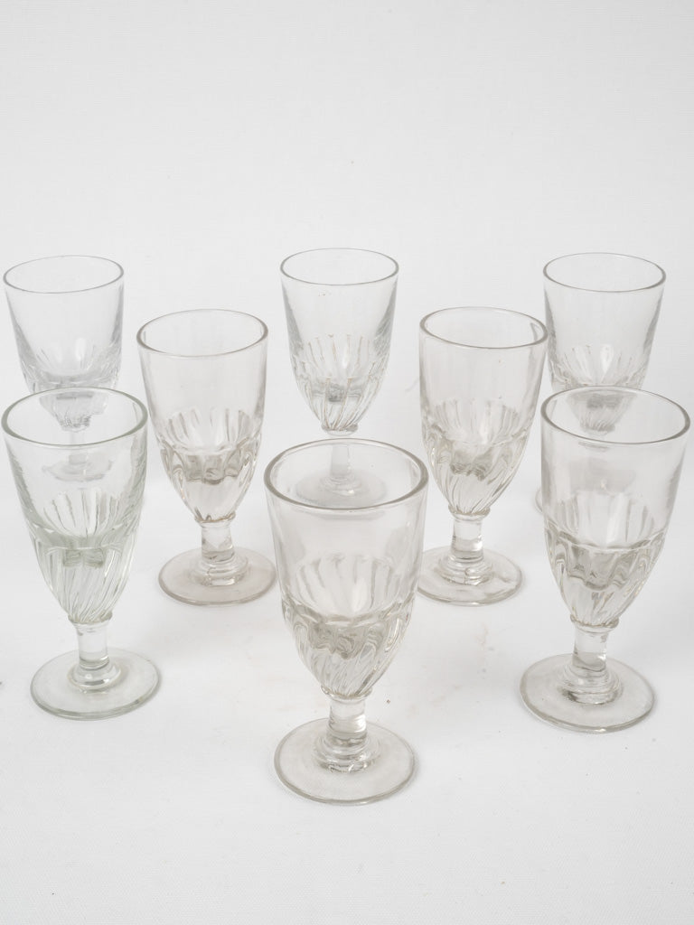 Antique twisted-base absinthe glasses set