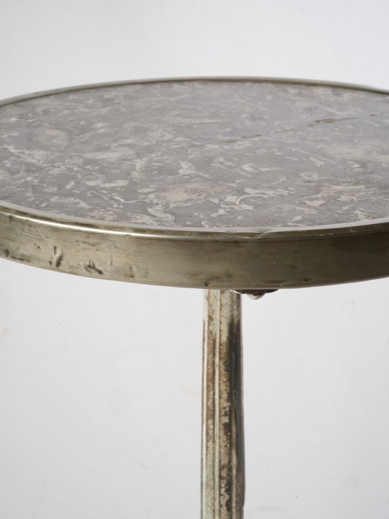 Circa 1900 French Bistro Table w/ Marble Top - 28¼" x 18"