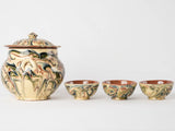 Jaspée soupier and 3 little bowls