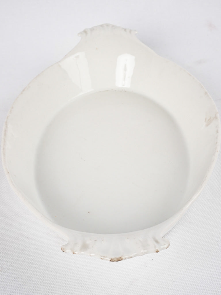 Classic French stoneware platter with handles