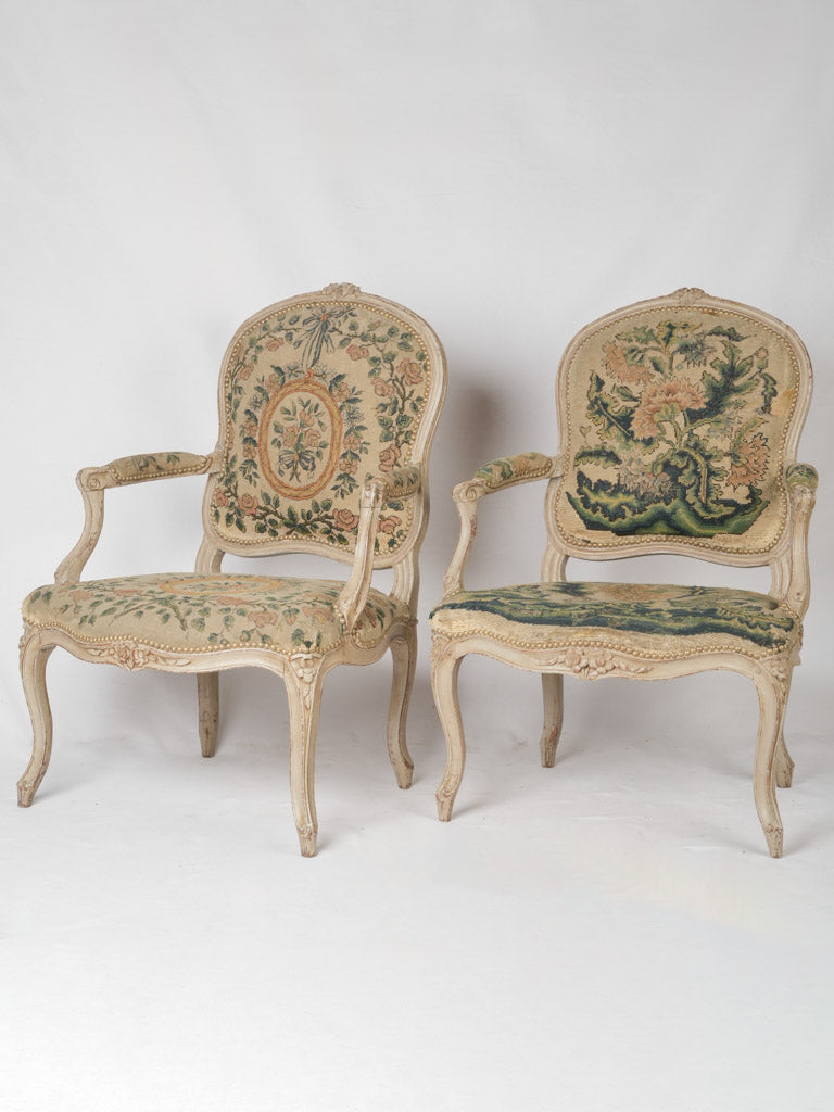 Authentic French Louis XV armchairs