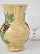 French countryside-inspired grape motif pitcher