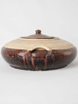 Antique French Terracotta daubière casserole 11½"