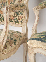 Floral carved oak armchairs