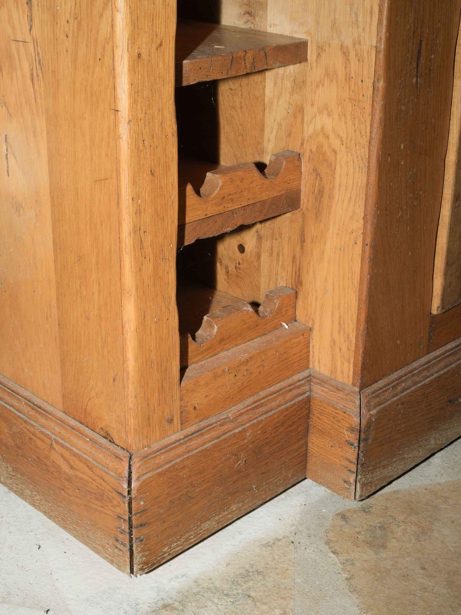 Pine Kitchen Island with Slate Top and Cupboard Storage