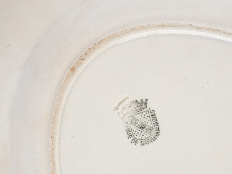 Antique French oval earthenware platter - Sarreguemines 18½"