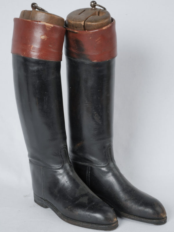 Exquisite, vintage, French, equestrian, leather riding boots