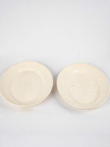 Pair of antique French Digoin earthenware platters - cream 16¼"