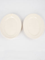 Pair of antique French Digoin earthenware platters - cream 16¼"