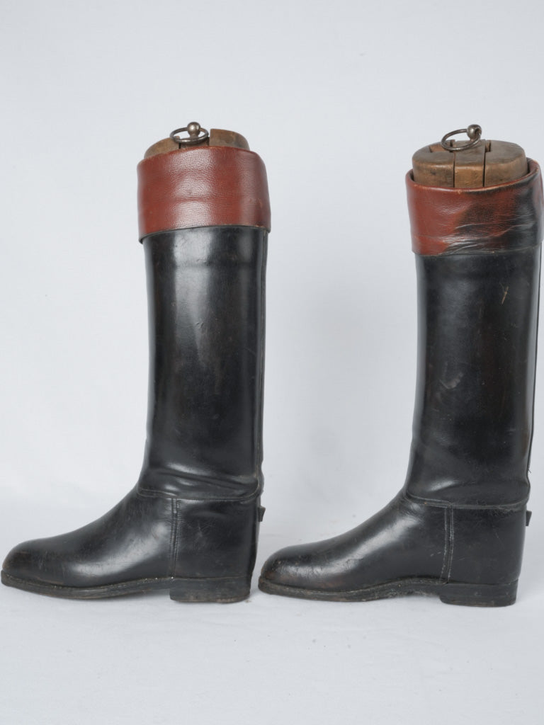 Elegant, century-old, leather, French, men's, riding boots