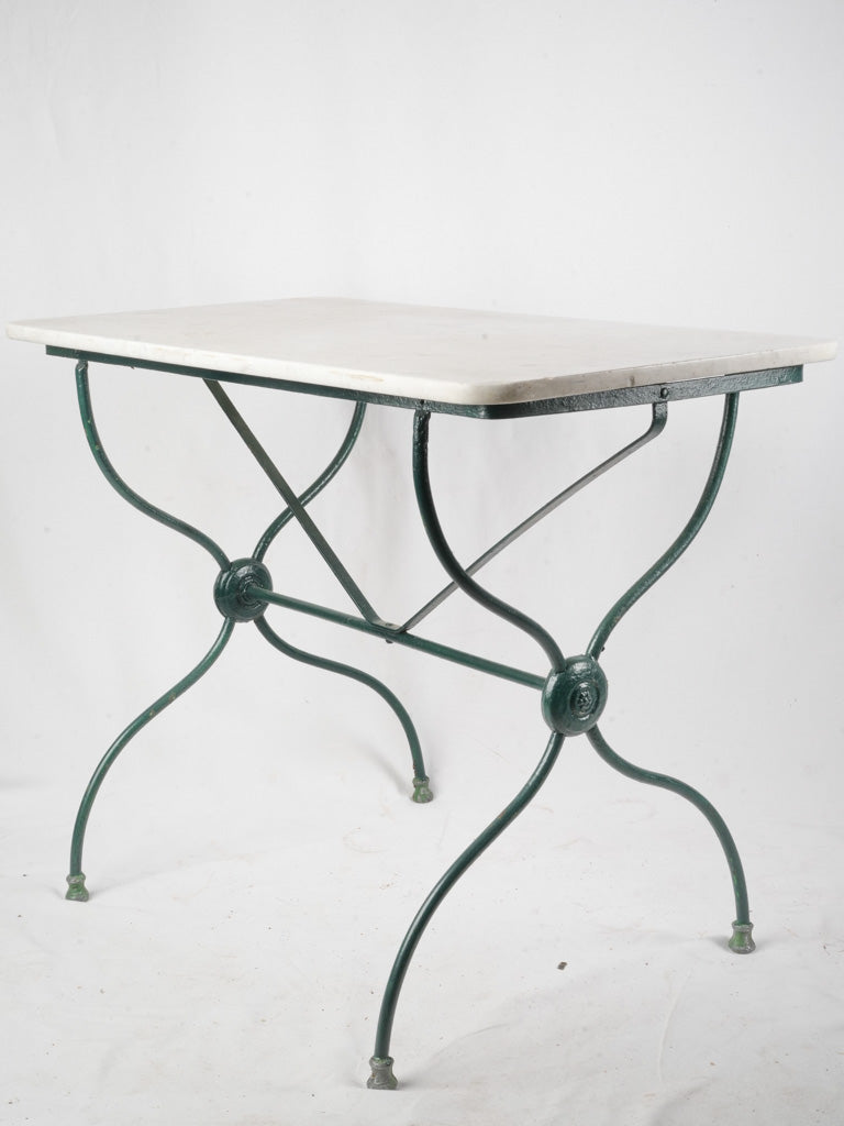 Late 19th–Early 20th Century French Wrought Iron and Marble Table - 28¾" x 37½"
