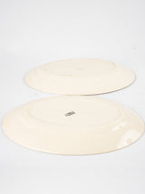 Pair of antique French Digoin earthenware platters - cream 16¼"