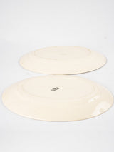 Pair of antique French Digoin earthenware platters - cream 16¼"